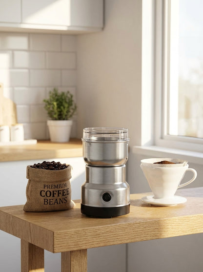 Trituradora Multifuncional Eléctrica para el Hogar – Muele Café, Granos y Especias en Segundos.