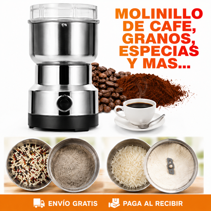2 Trituradoras Multifuncionales Eléctricas para el Hogar – Muele Café, Granos y Especias en Segundos · 2x1