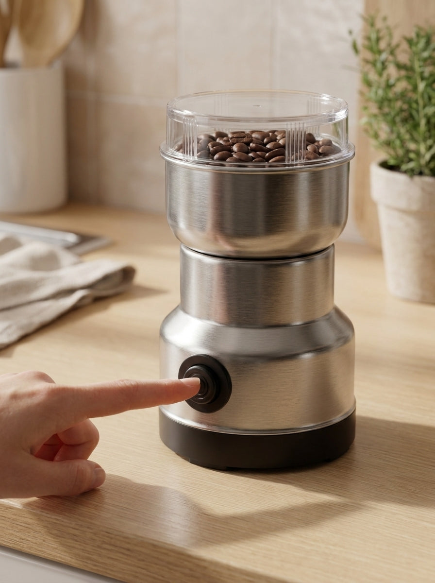 Trituradora Multifuncional Eléctrica para el Hogar – Muele Café, Granos y Especias en Segundos.